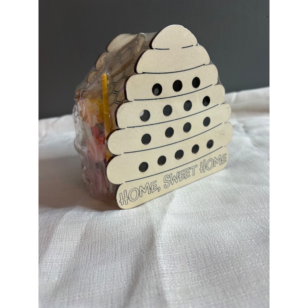Paint Your Own Wooden Beehive House Kit DIY Craft Set with Paint and Brush